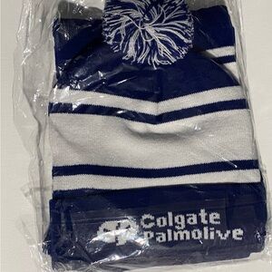 Colgate-Palmolive Striped Beanie & Scarf